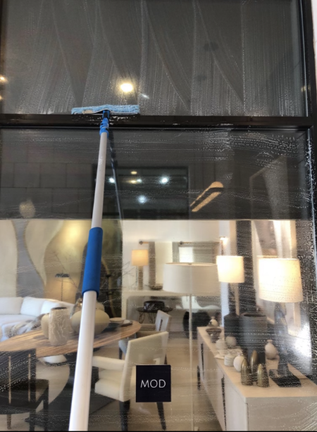Tall glass atrium on a commercial building